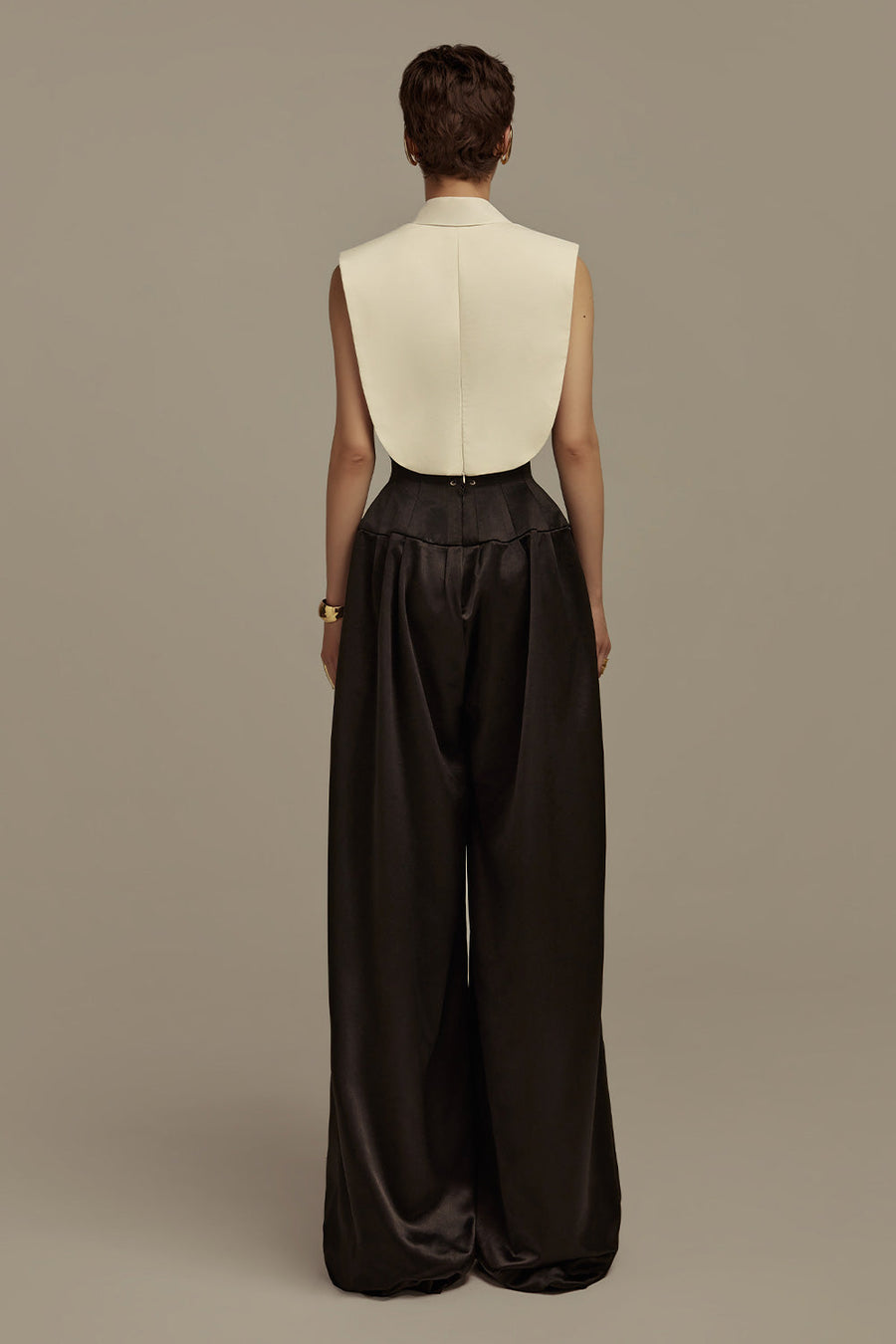Aether Straight Wide Leg Satin Floor Length Trousers Pants POEM