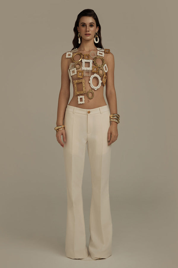 Eldora Bodycon See-Through Mesh Crop Top Crop Top POEM