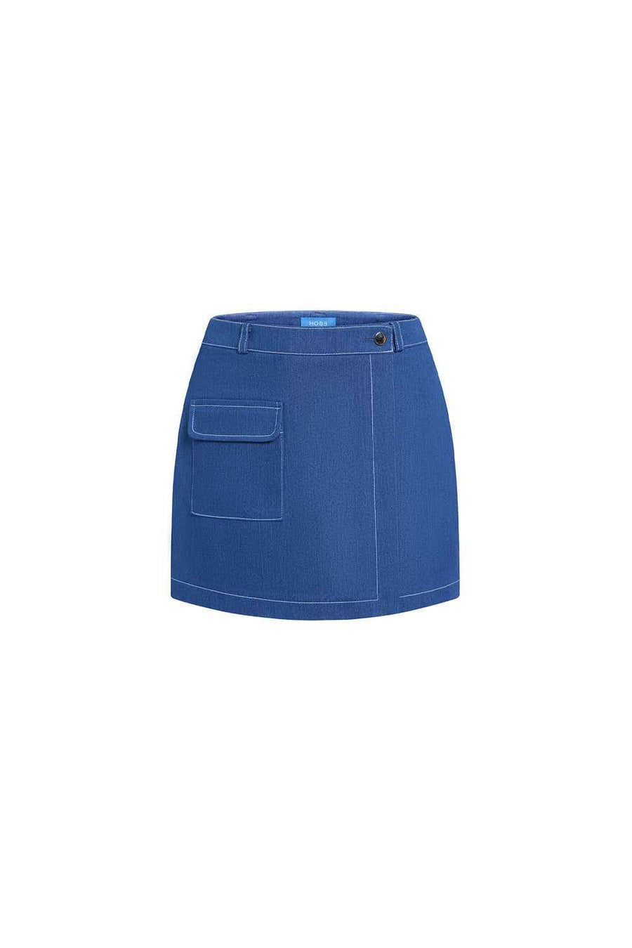 Ina A-line Patch Pocket Denim Mini Skort