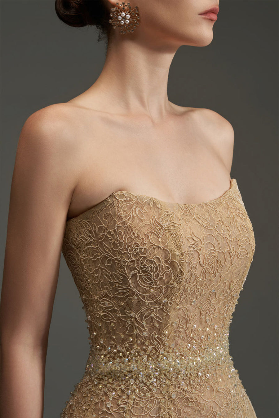 Penelope Straight Across Neck Lace Mini Dress 2