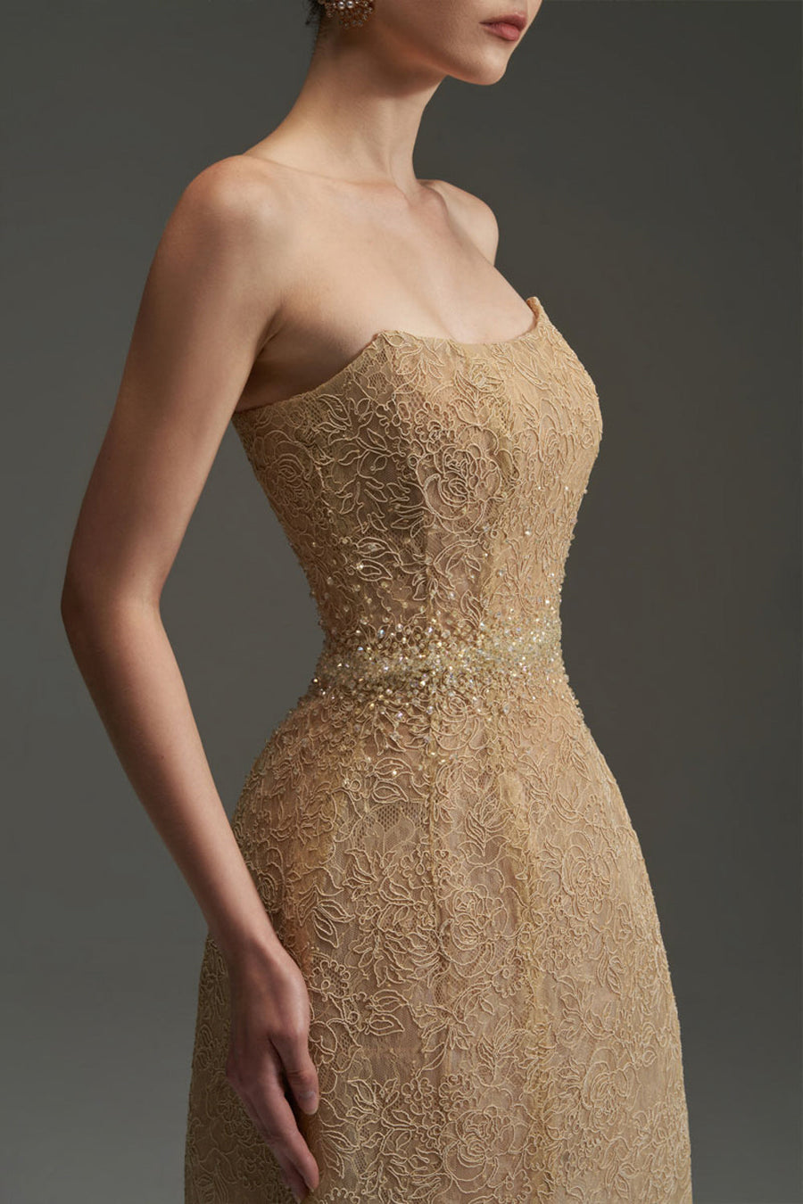 Penelope Straight Across Neck Lace Mini Dress 3