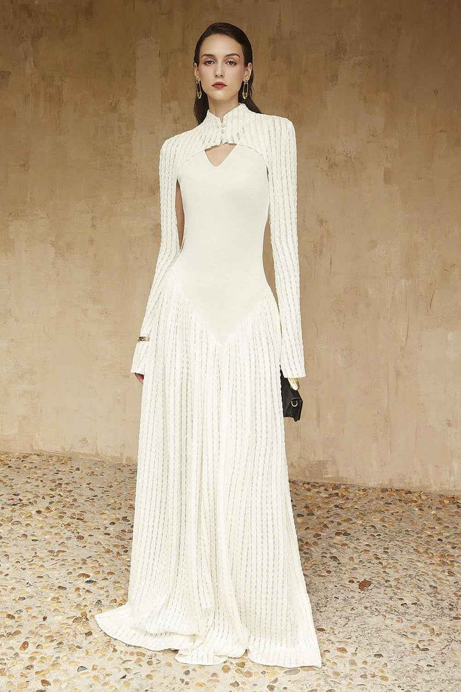 Prudence Keyhole Neck Knitted Maxi Dress