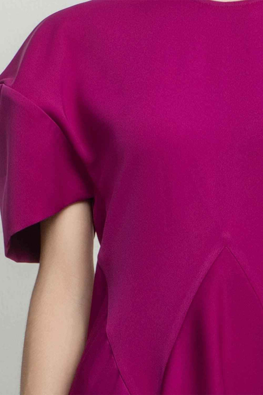 Scarlette A-line Round Neck Silk Midi Dress