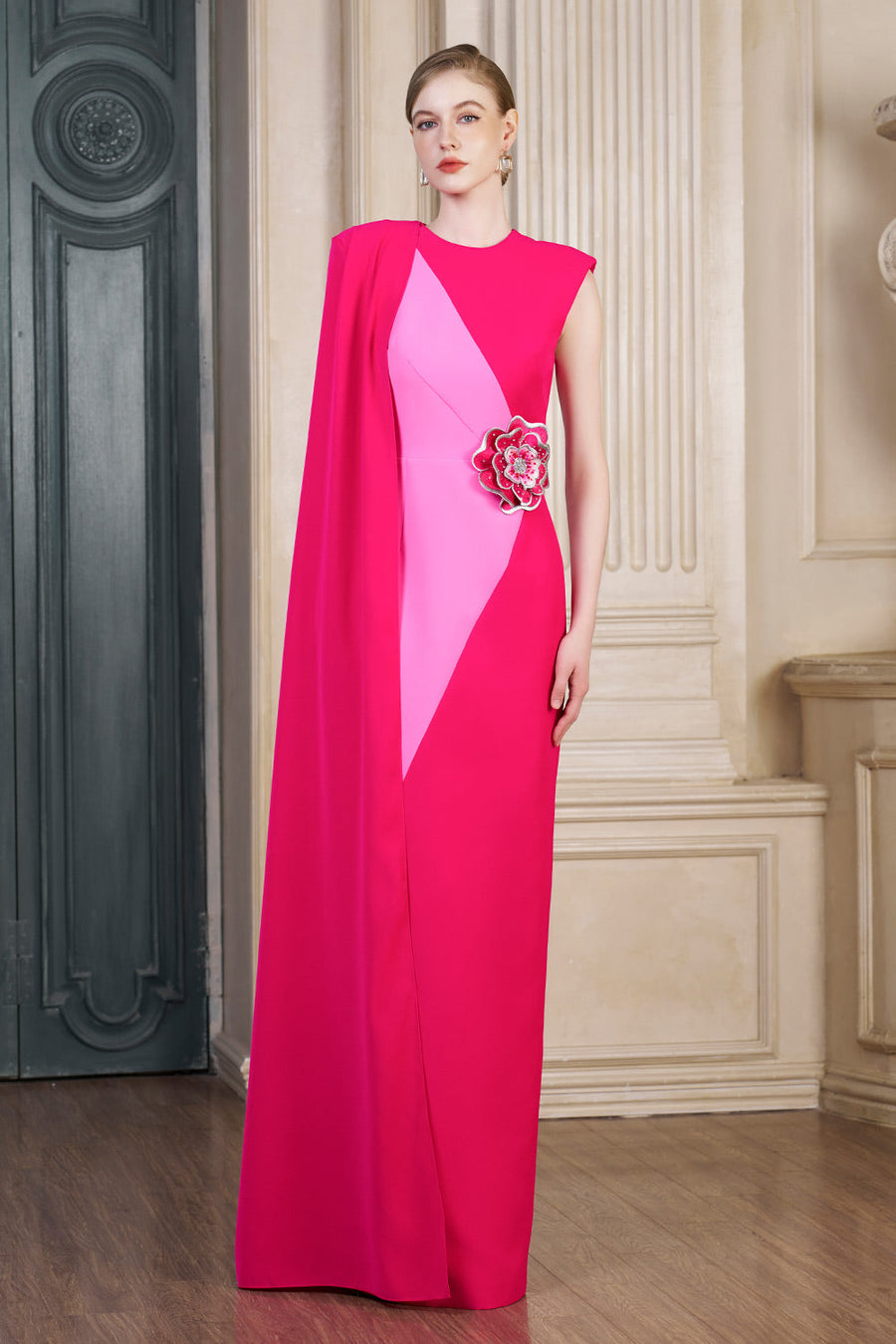 Aviana Sheath Asymmetric Shoulder Crepe Floor Length Dress Gown Dress I.H.F Atelier