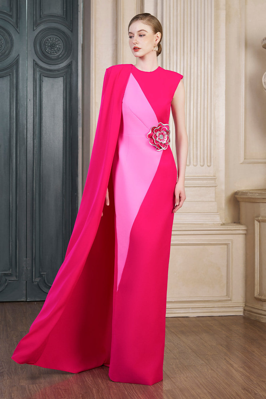 Aviana Sheath Asymmetric Shoulder Crepe Floor Length Dress Gown Dress I.H.F Atelier