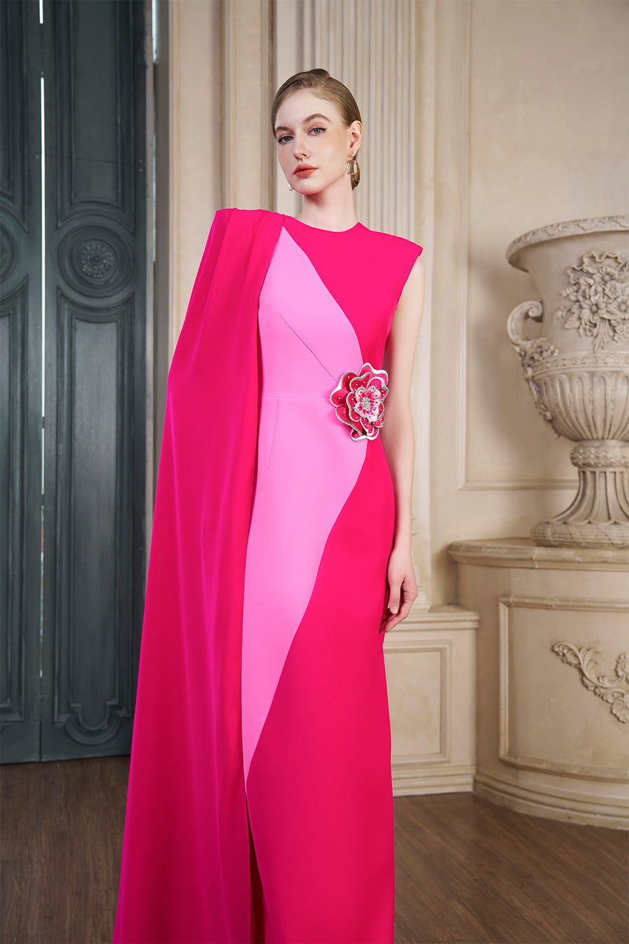 Aviana Sheath Asymmetric Shoulder Crepe Floor Length Dress Gown Dress I.H.F Atelier