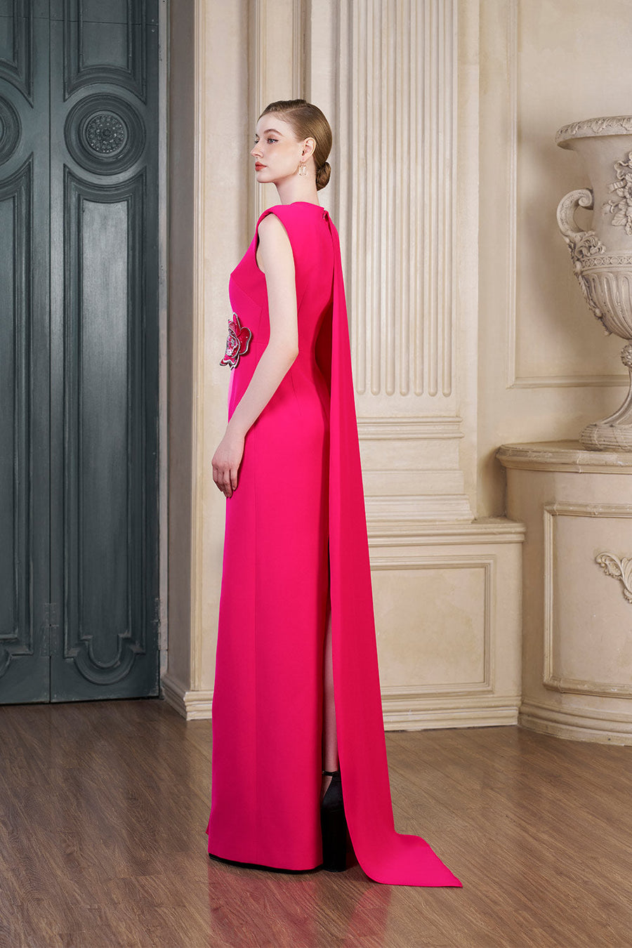 Aviana Sheath Asymmetric Shoulder Crepe Floor Length Dress Gown Dress I.H.F Atelier