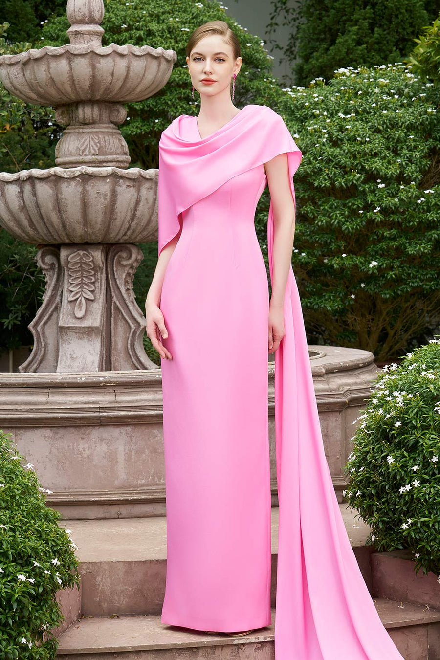 Kelly Sheath Cowl Neck Silk Floor Length Dress Gown Dress I.H.F Atelier