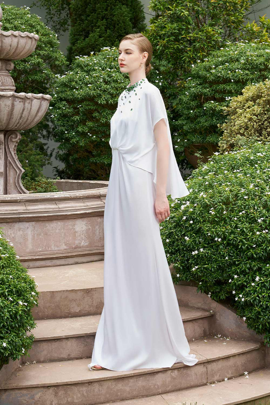 Espino Mermaid Asymmetric Poly Silk Floor Length Dress Gown Dress I.H.F Atelier