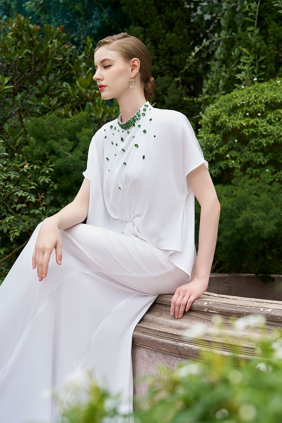 Espino Mermaid Asymmetric Poly Silk Floor Length Dress Gown Dress I.H.F Atelier