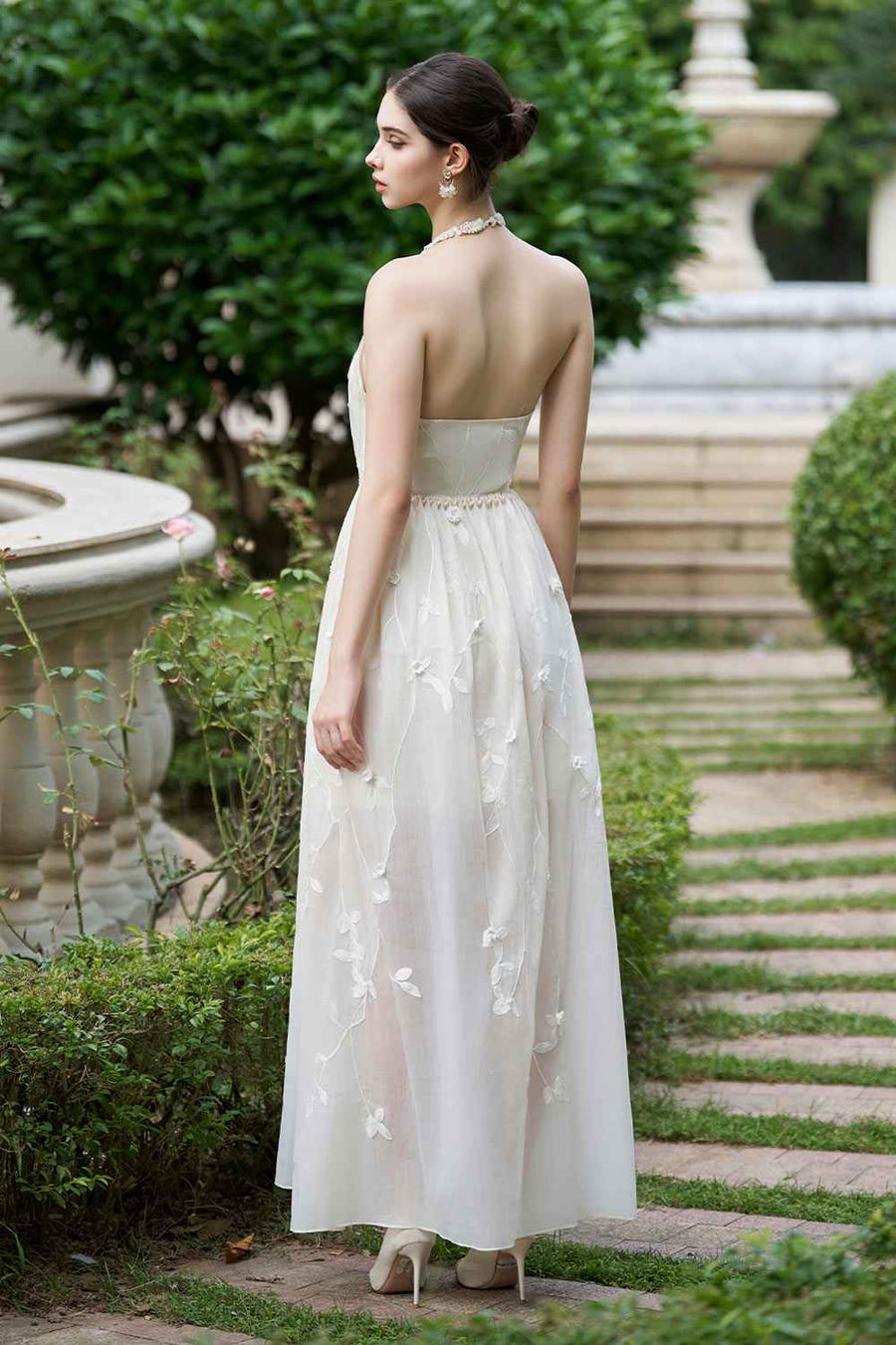 Artemis Flared Sheer Chiffon Long Length Dress Maxi Dress Rosee de Matin