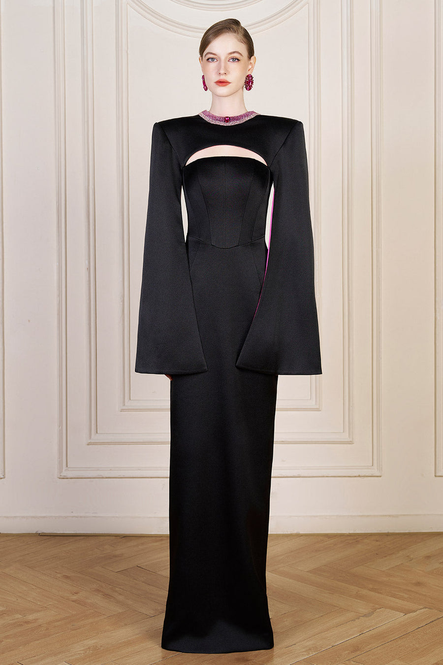 Bristol Sheath Square Shoulder Silk Floor Length Dress Gown Dress I.H.F Atelier