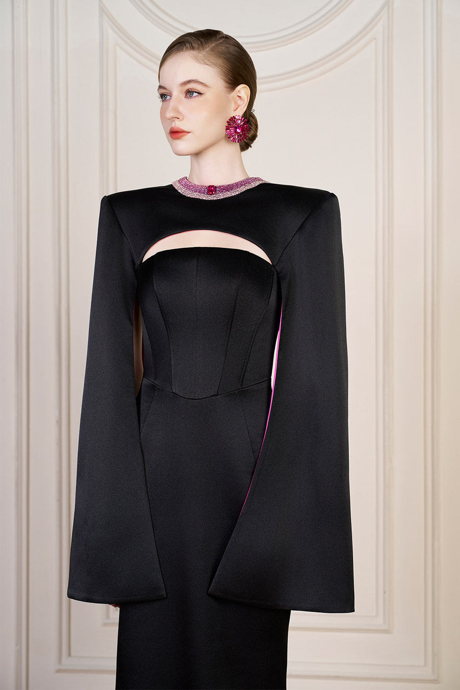 Bristol Sheath Square Shoulder Silk Floor Length Dress Gown Dress I.H.F Atelier