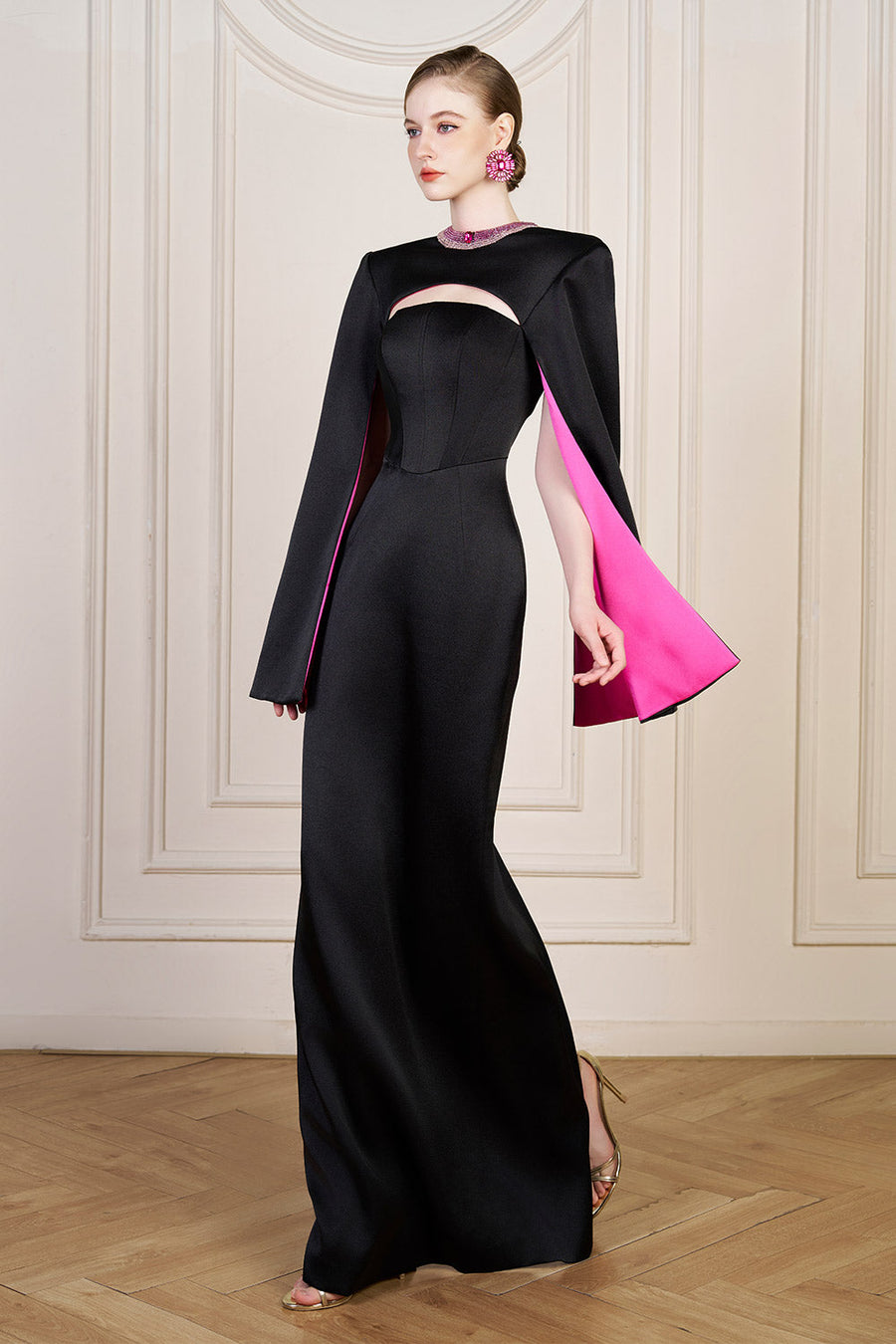 Bristol Sheath Square Shoulder Silk Floor Length Dress Gown Dress I.H.F Atelier