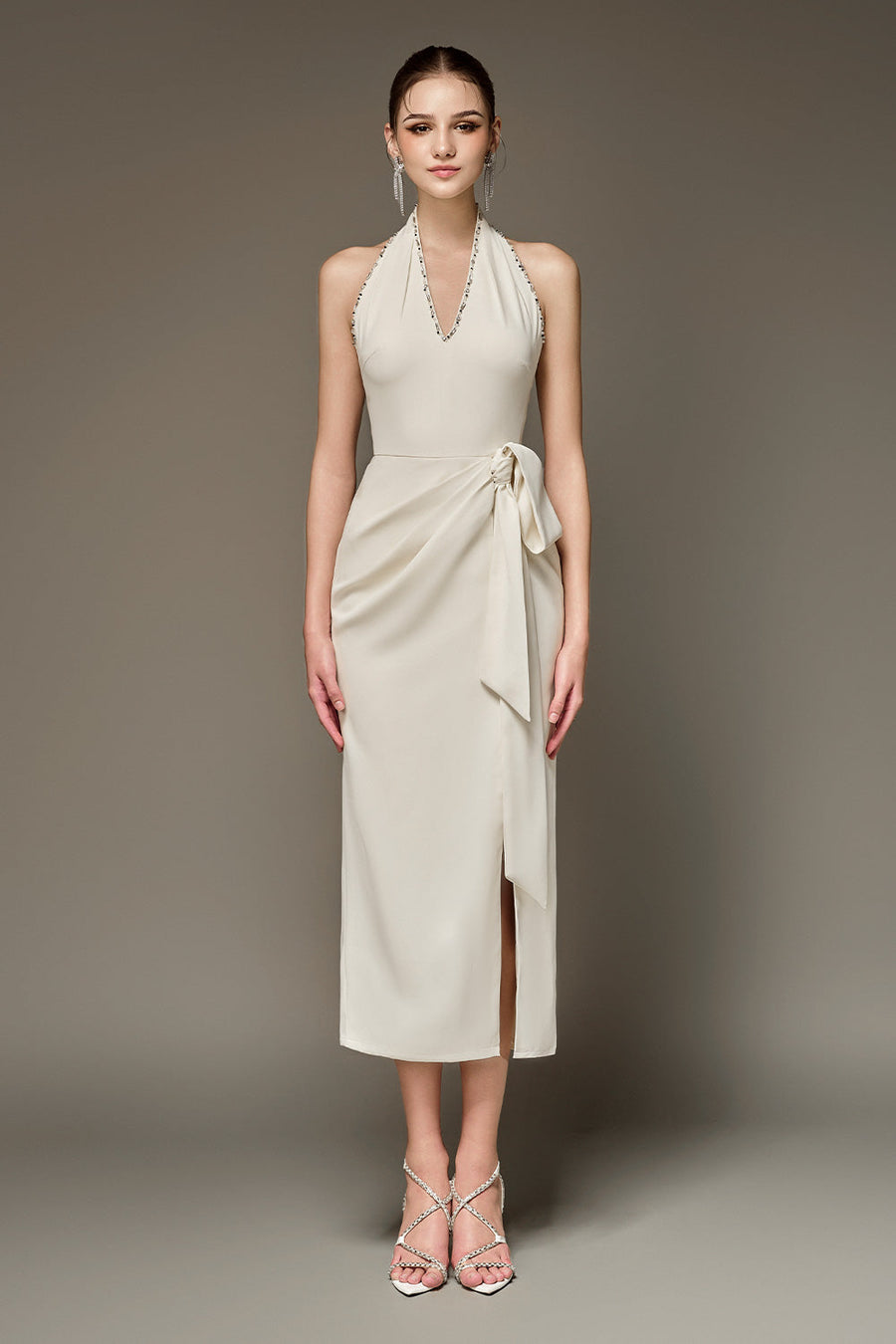 Rachel Halter Ribbon Interlock Midi Dress Midi Dress NHAT VY