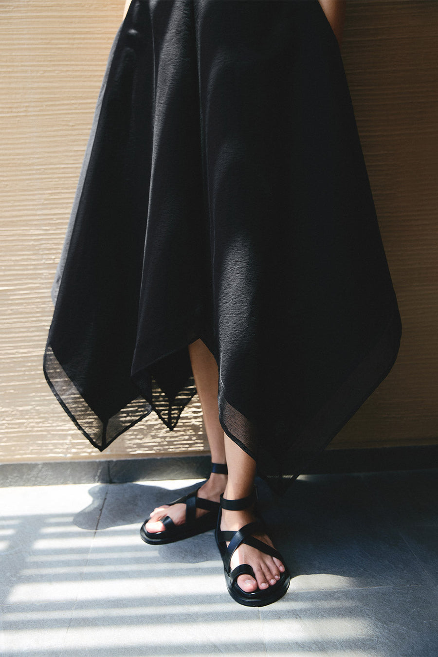 Maeve A-line Plunge Neck Woven Cotton Midi Dress 7