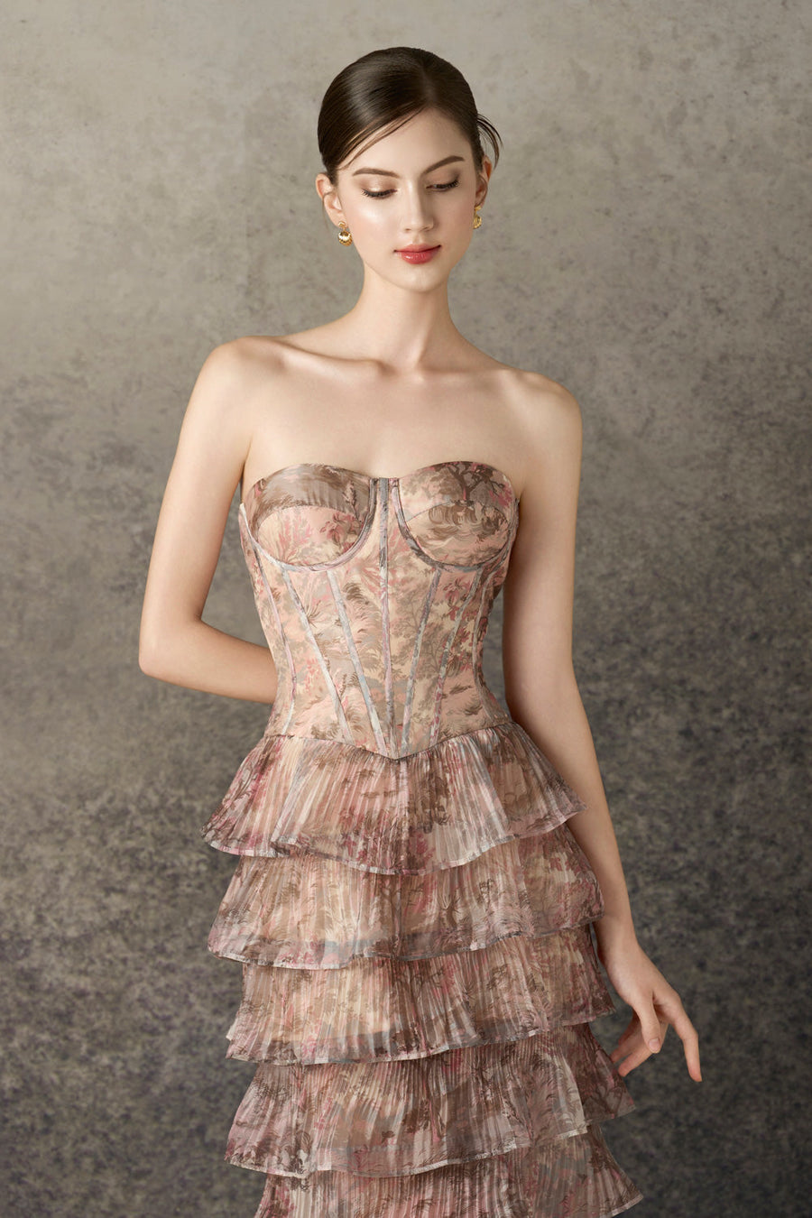 Avenel Sheath Tiered Chiffon Calf Length Set 2