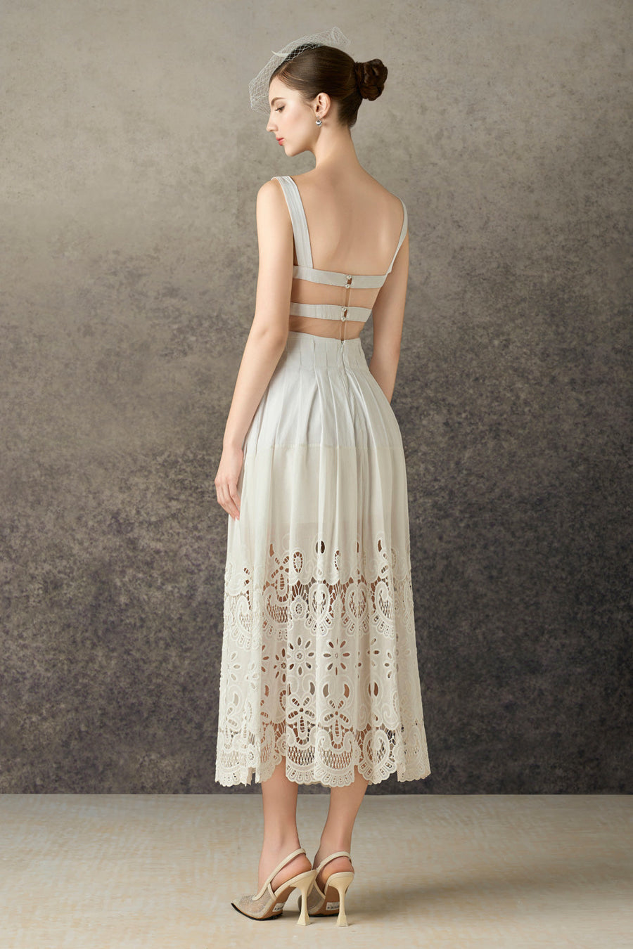 Althaea A-line Strappy Linen Calf Length Dress 4
