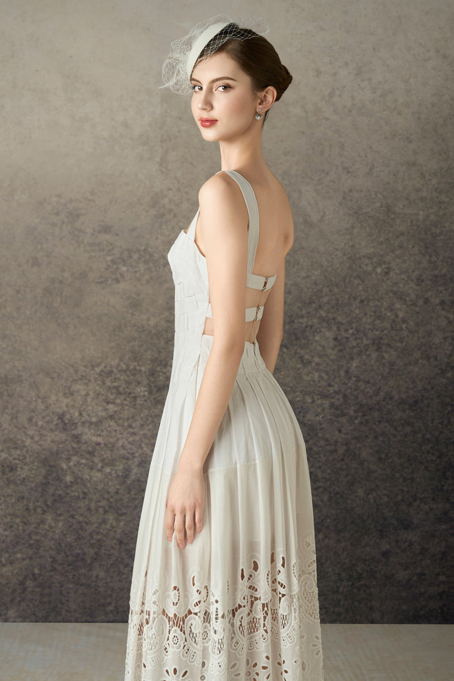 Althaea A-line Strappy Linen Calf Length Dress 5