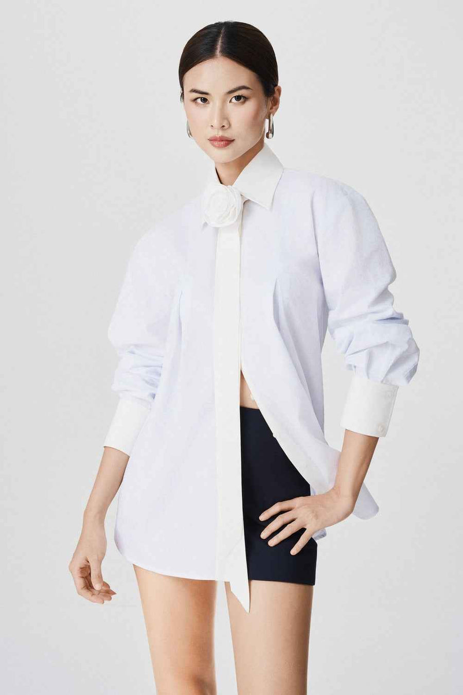 Nala Straight Cuff Sleeved Cotton Shirt