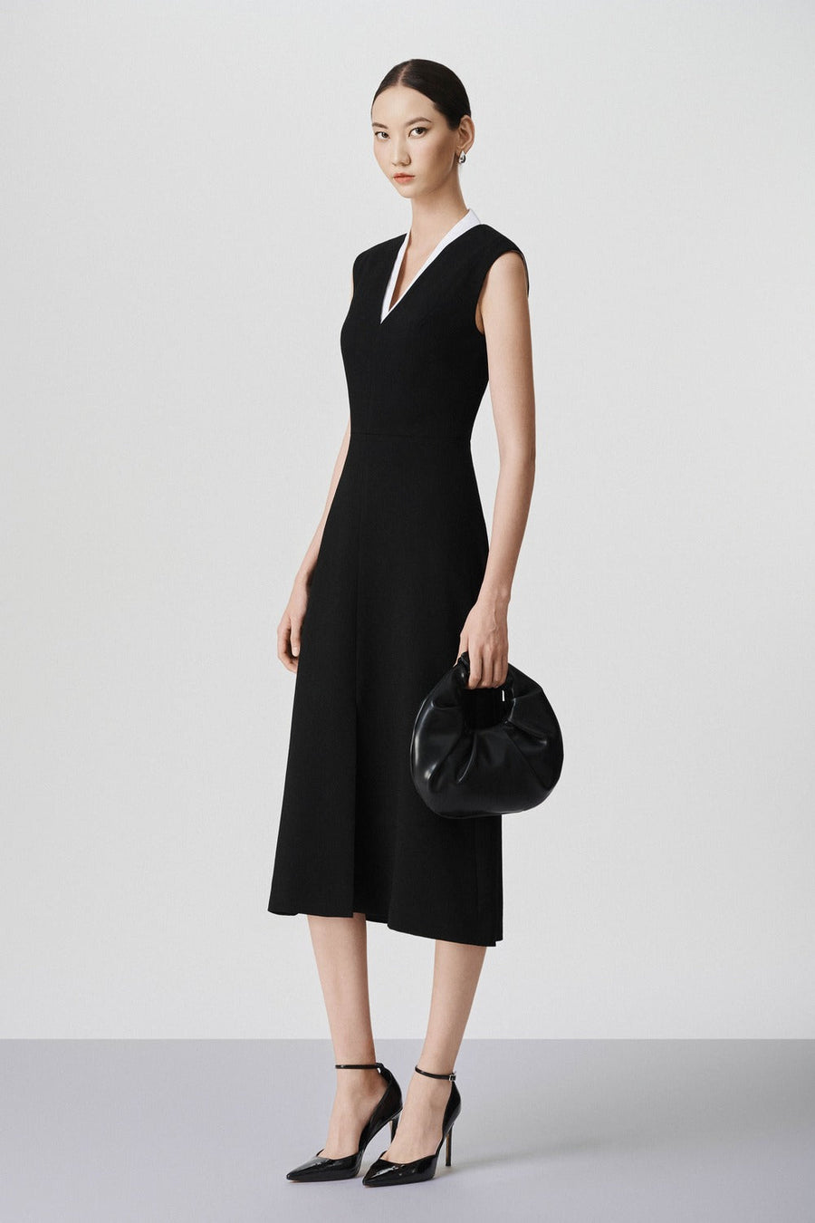 Selene A-line V-Neck Cotton Lace Midi Dress 7