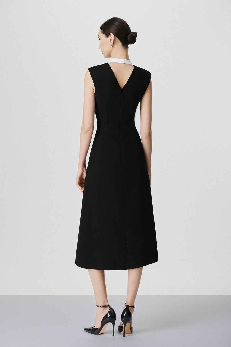 Selene A-line V-Neck Cotton Lace Midi Dress 8
