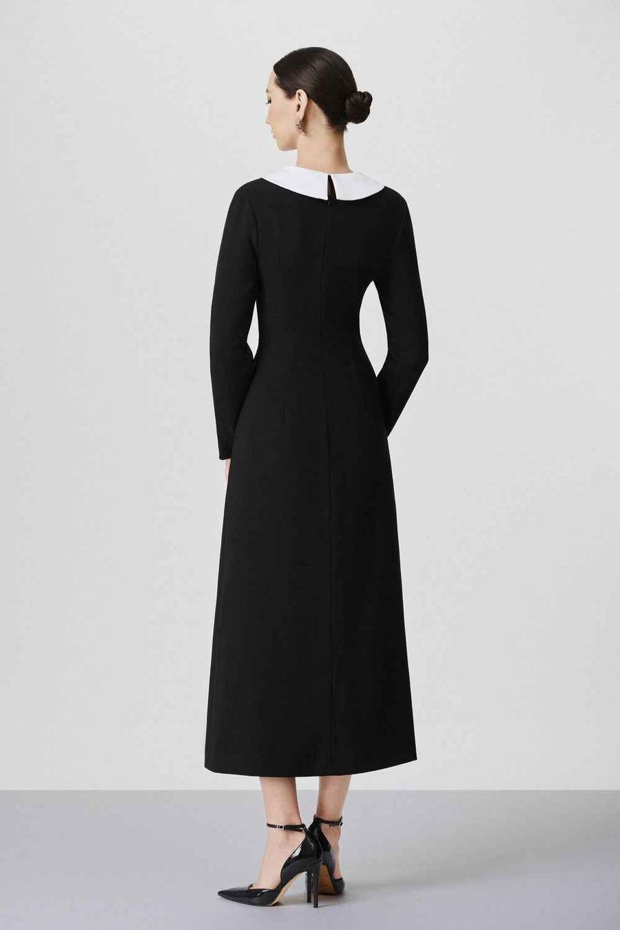 Angie A-line Front Slit Cotton Calf Length Dress