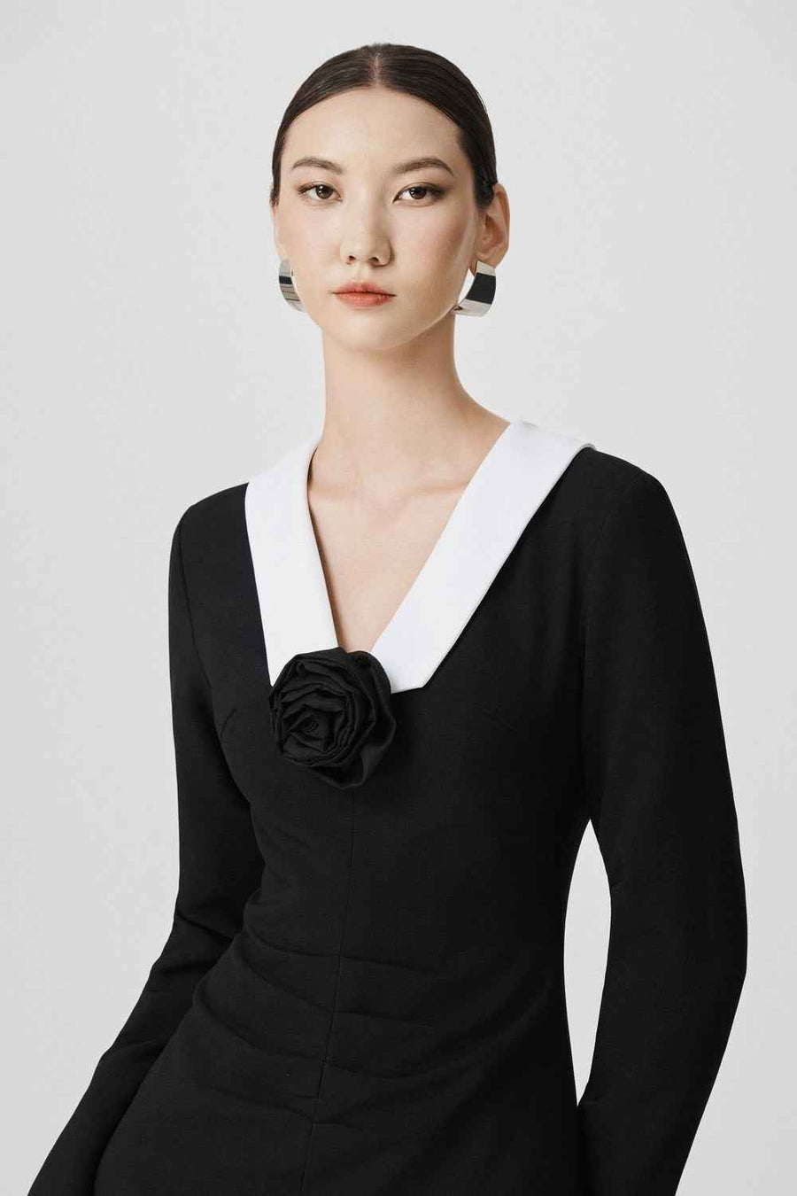 Angie A-line Front Slit Cotton Calf Length Dress