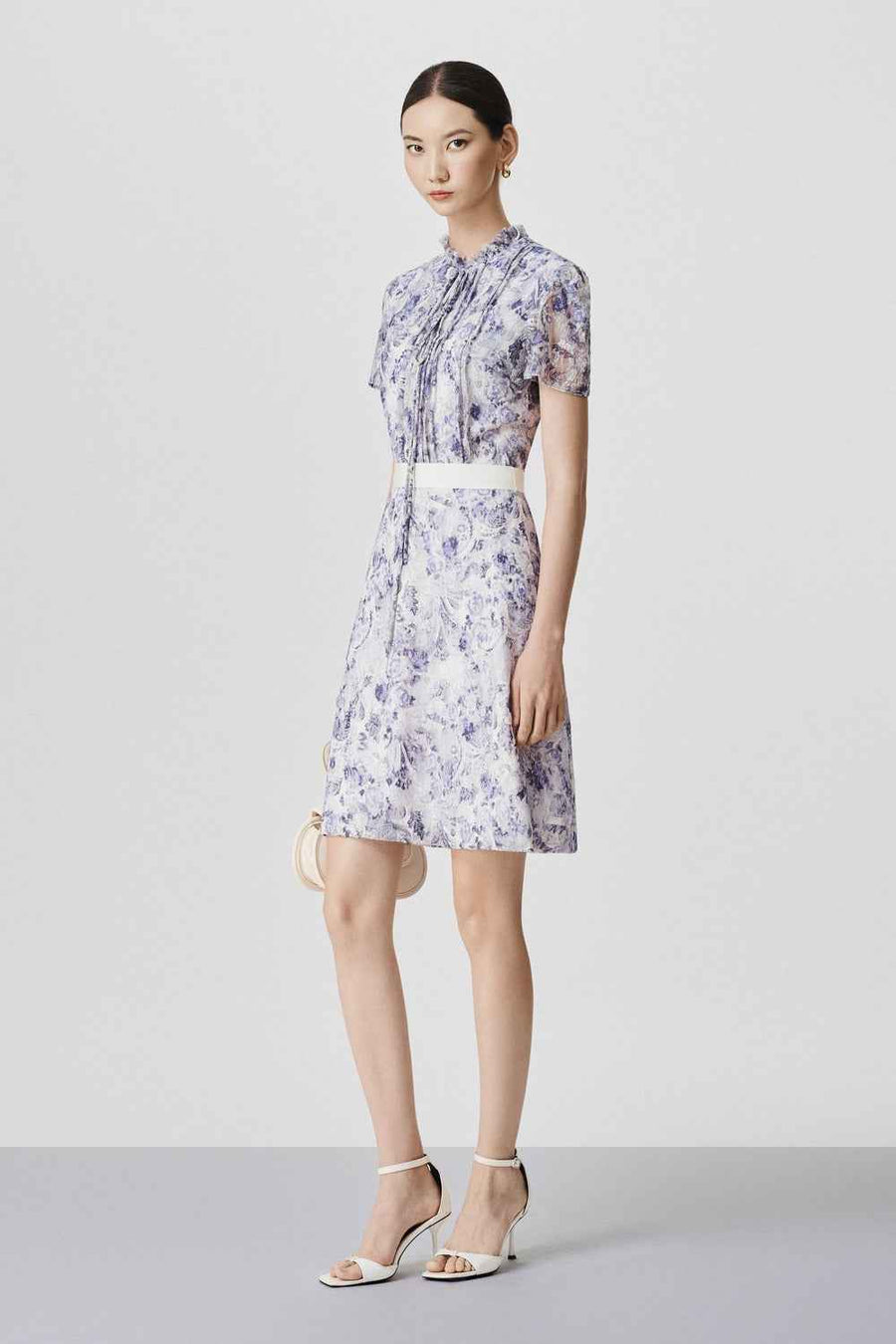 Rayna A-line Ruffle Collar Lace Mini Dress
