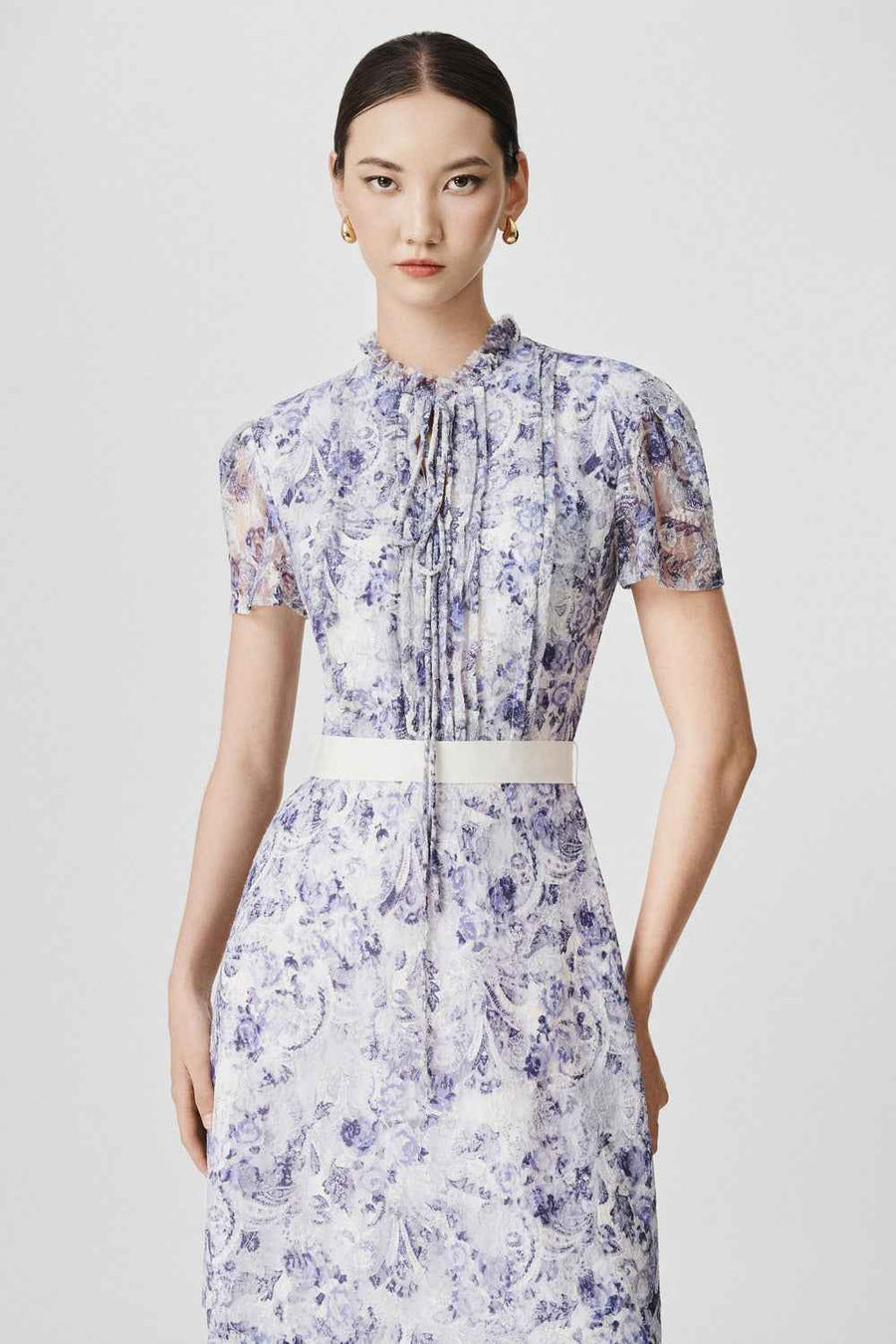 Rayna A-line Ruffle Collar Lace Mini Dress