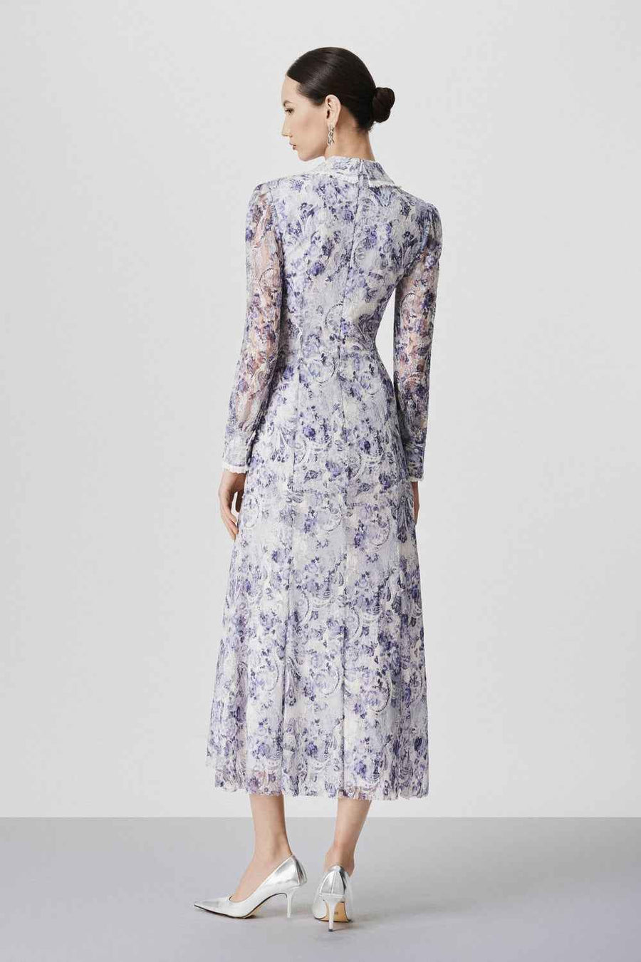 Joelle Sheath Peter Pan Collar Lace Maxi Dress