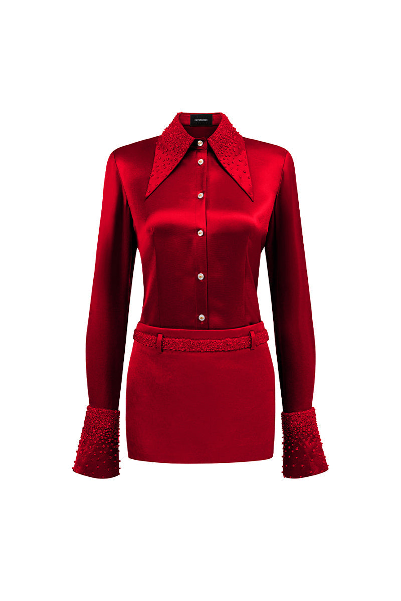 Raina Straight Rhinestone Shirt 16