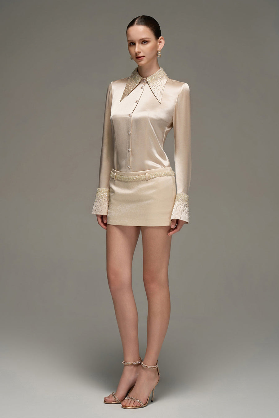 Raina Straight Rhinestone Shirt 7