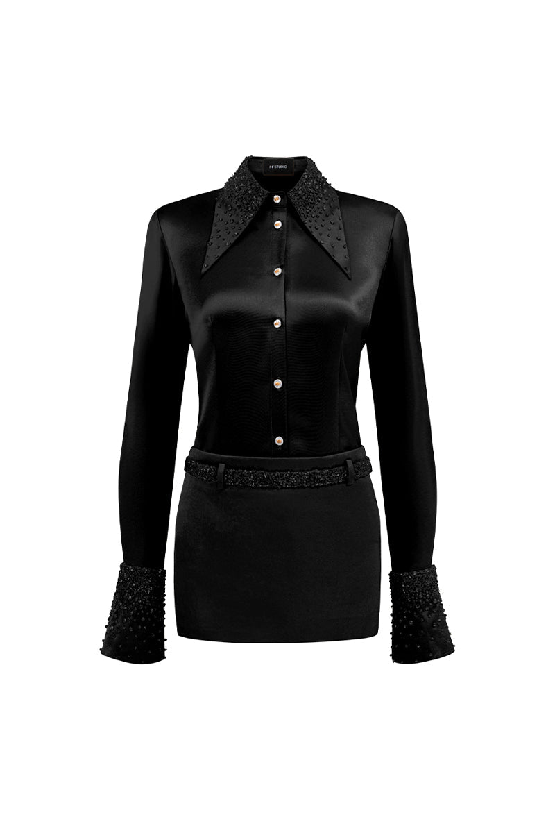 Raina Straight Rhinestone Shirt 12