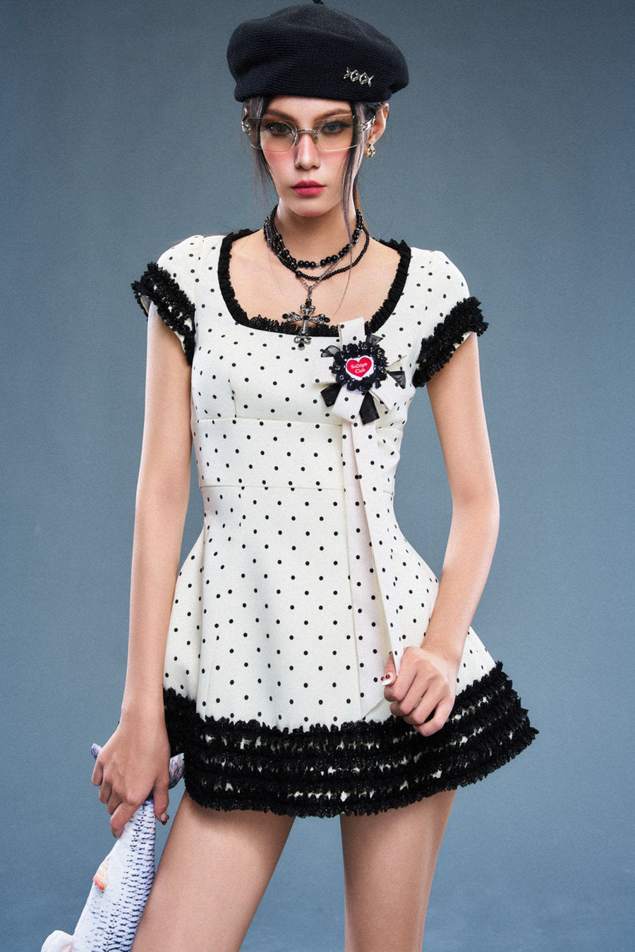 Raven Scoop Neck Ruffle Mini Dress 2