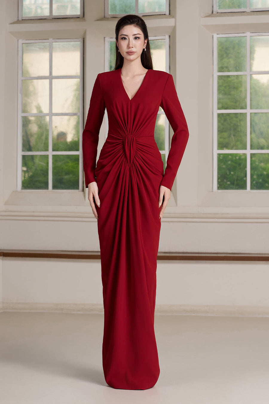 Rhea Ruched Maxi Dress 2