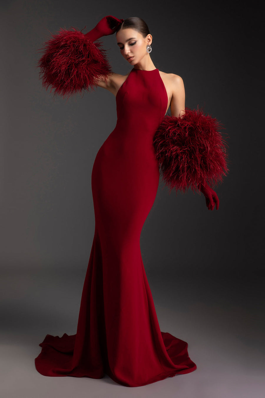 Rose Mermaid Draped Maxi Dress 4
