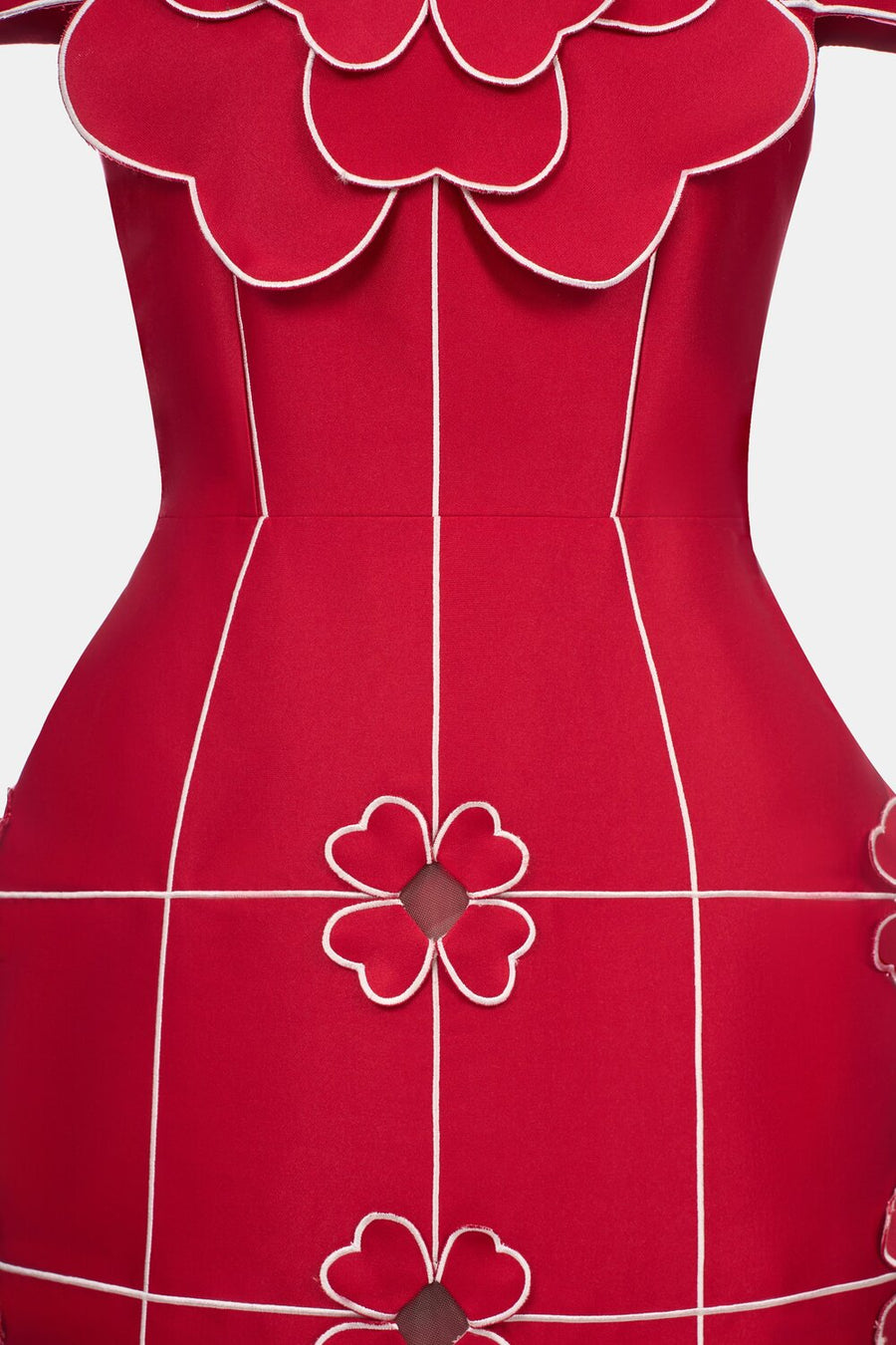 Solenya Pencil Flower Applique Taffeta Midi Dress 6