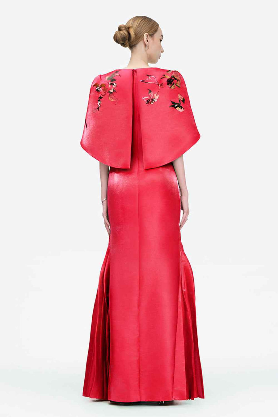 Song Of Freedom Sheath Side Pleated Zibeline Floor Length Dress
