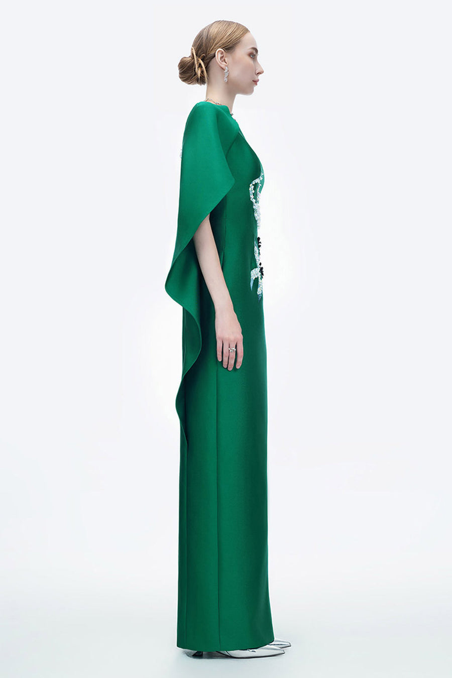 Petal's Secret Dance Sheath Asymmetric Neck Zibeline Floor Length Dress 9
