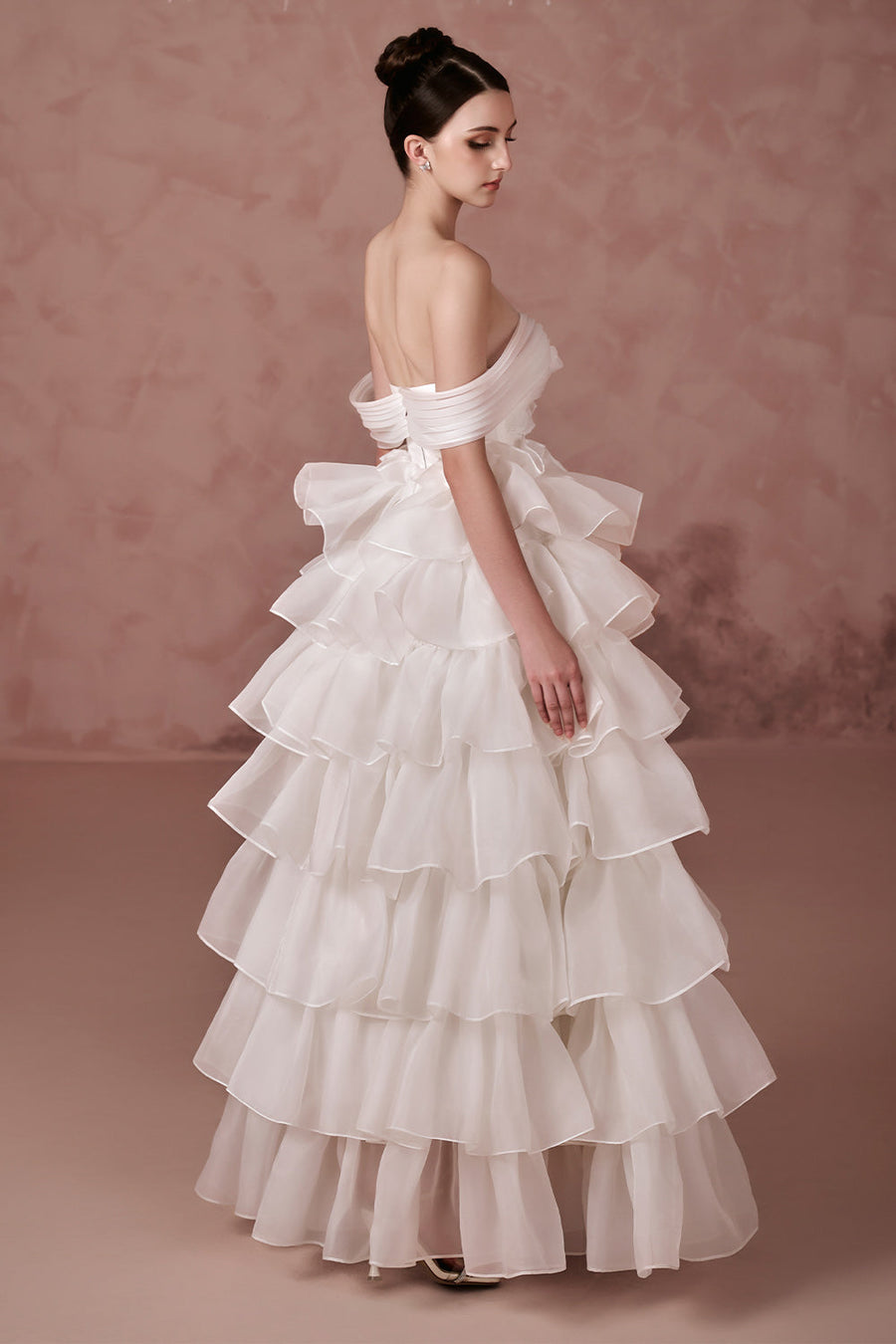 Think Of Me Ball Gown Layered Silk Organza Floor Length Dress 11