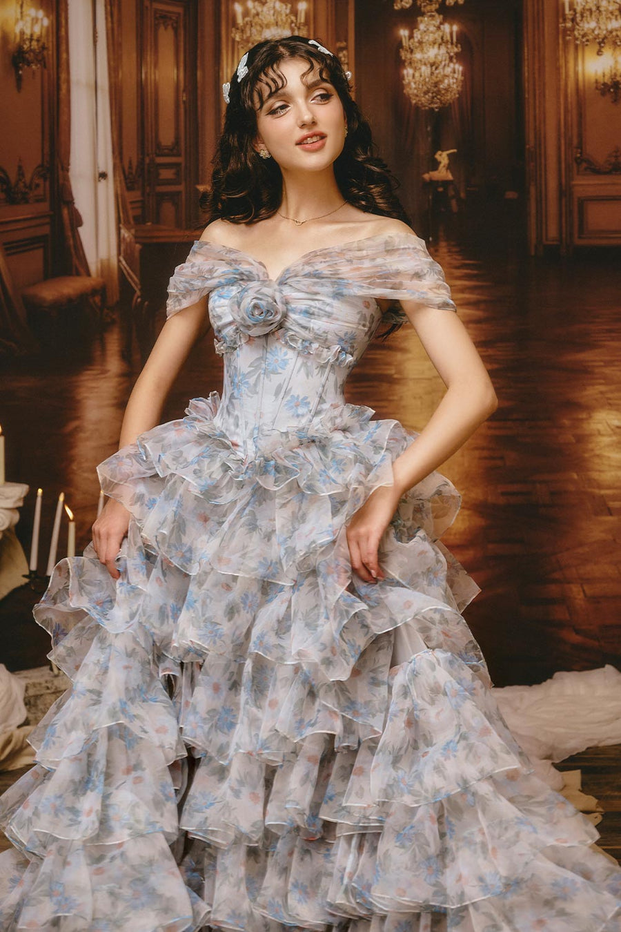 Think Of Me Ball Gown Layered Silk Organza Floor Length Dress 2
