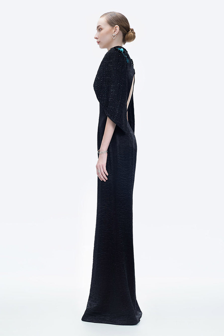 Radiant Night Flame Trumpet Cut-Out Taffeta Floor Length Dress 6