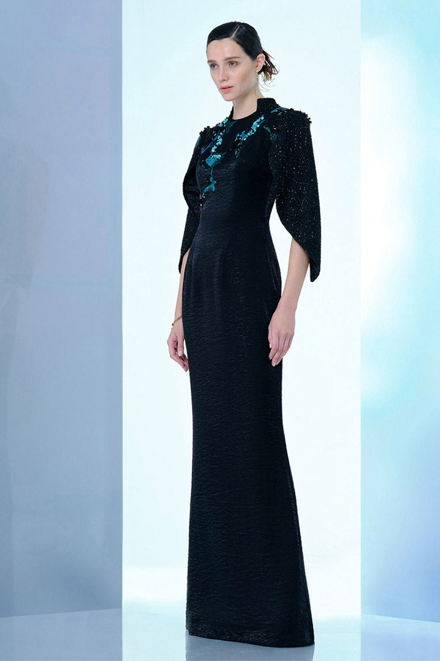 Radiant Night Flame Trumpet Cut-Out Taffeta Floor Length Dress 7