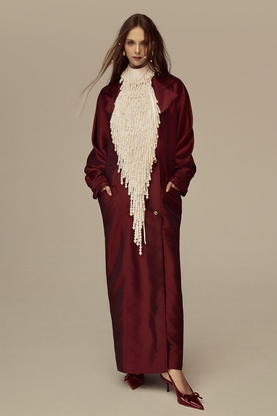 Sanctum V-Neck Button Trench Coat 3