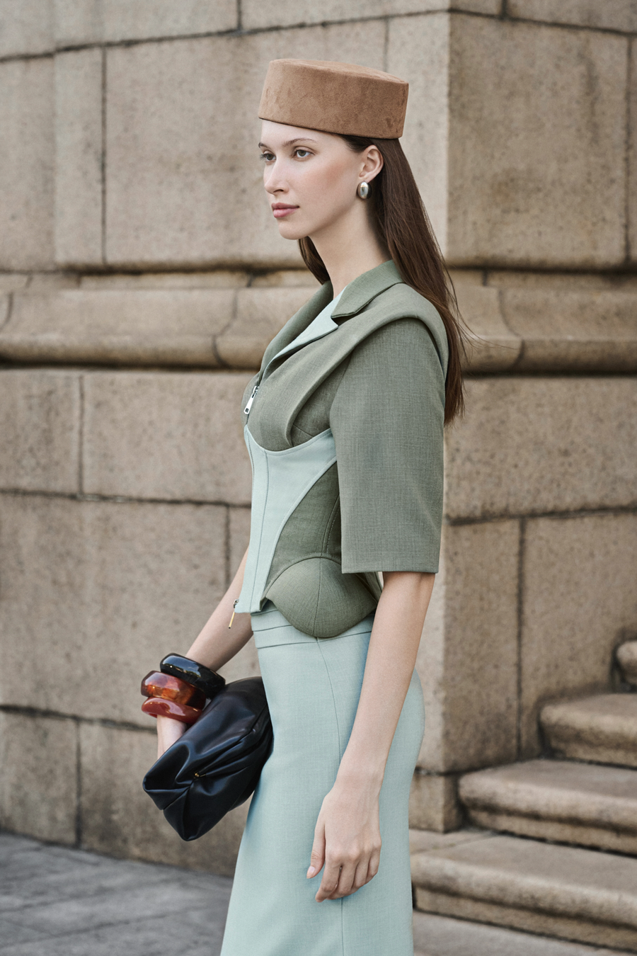 Sandra Pencil Draped Skirt 2