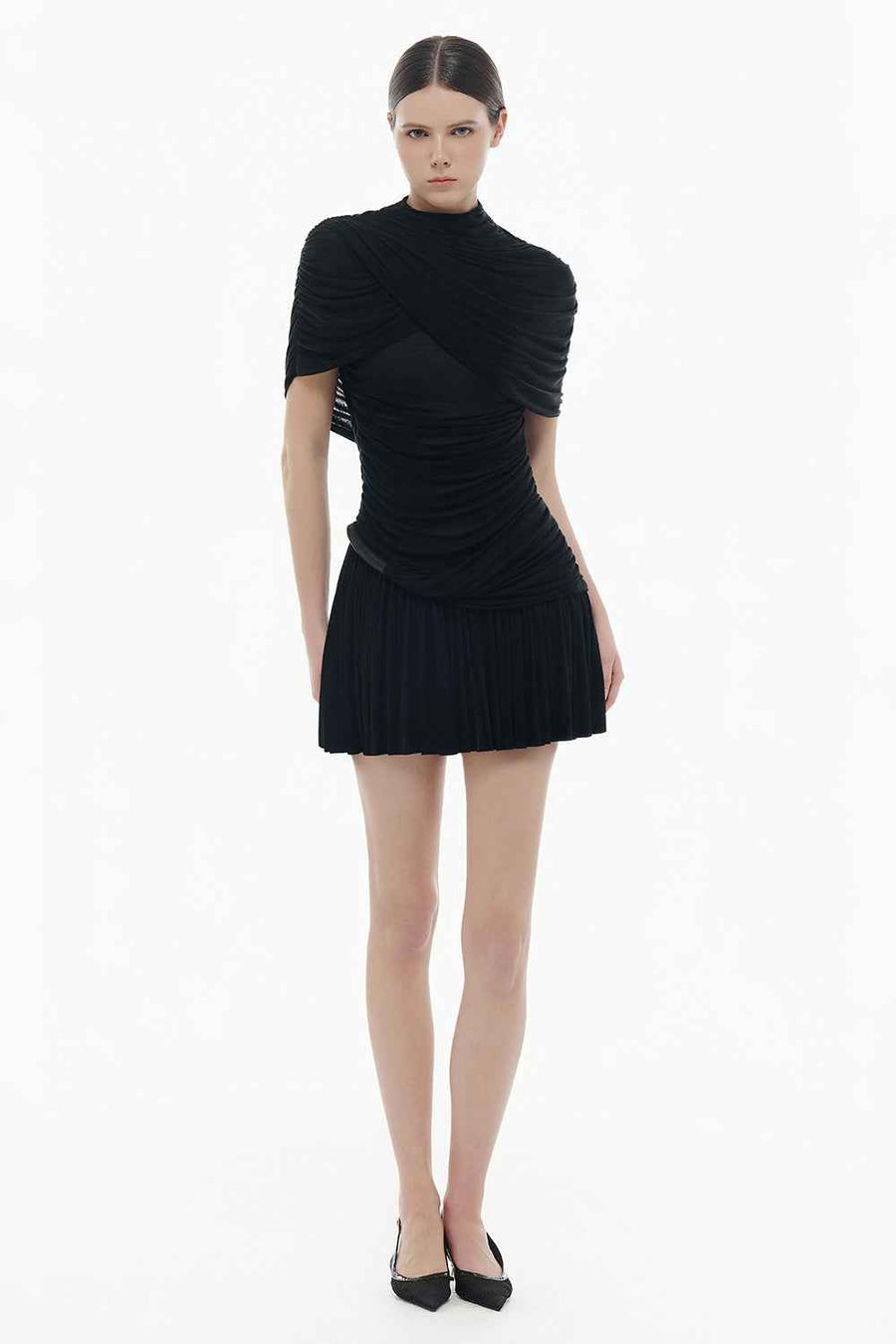 Serena Cape Draped Mini Dress
