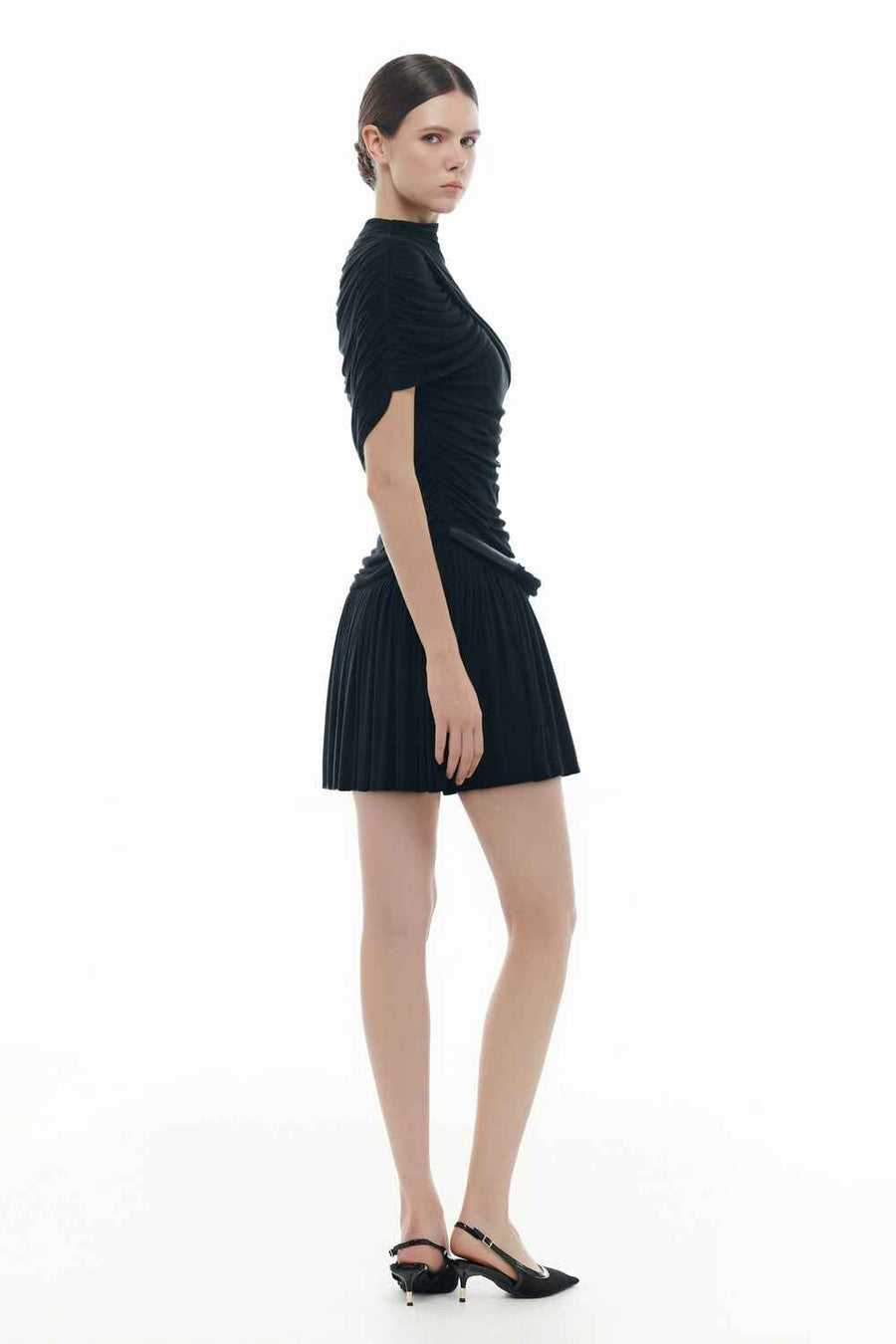 Serena Cape Draped Mini Dress