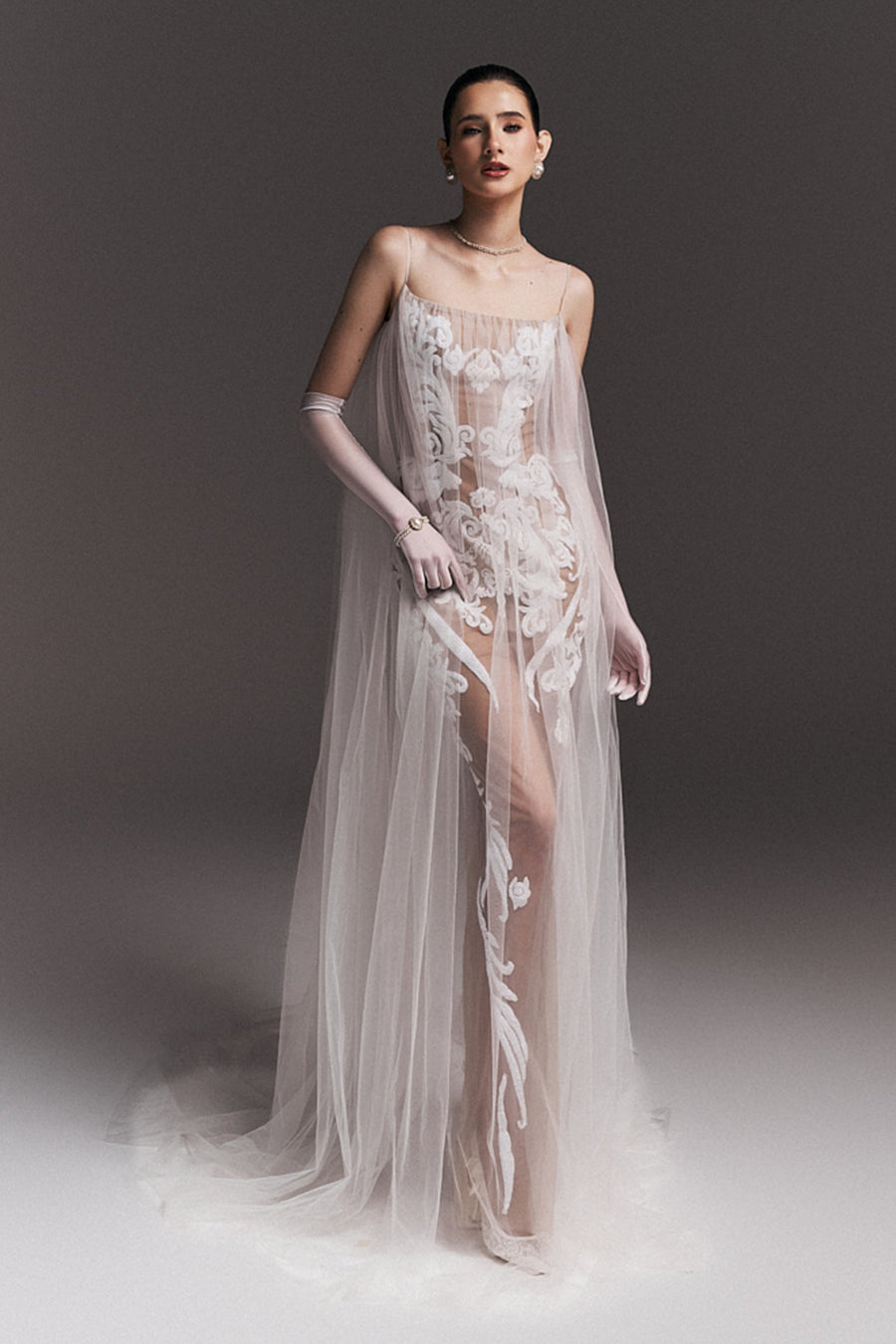 Serenity Square Neck Embroidery Maxi Dress 1