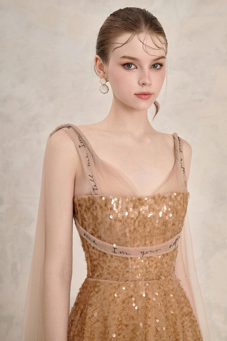 Solasta A-line Sleeveless Sequin Floor Length Dress Gown Dress LINH PHUNG